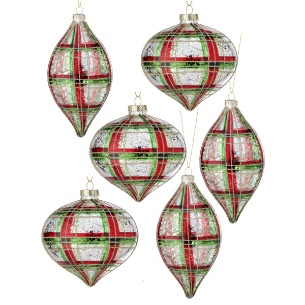 Regency International 6 Piece Plaid Finial Ornament Set Wayfair